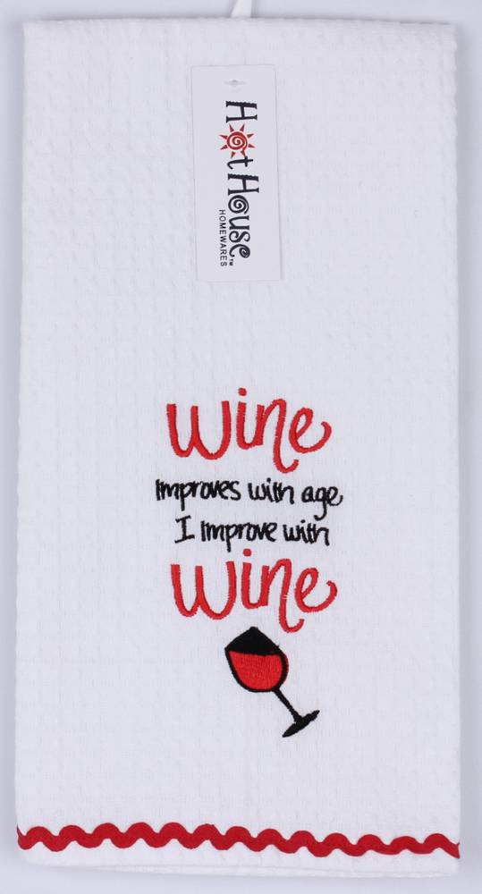 Tea towel "Wine improves with age" CODE: TT-GF/WIN/IMP